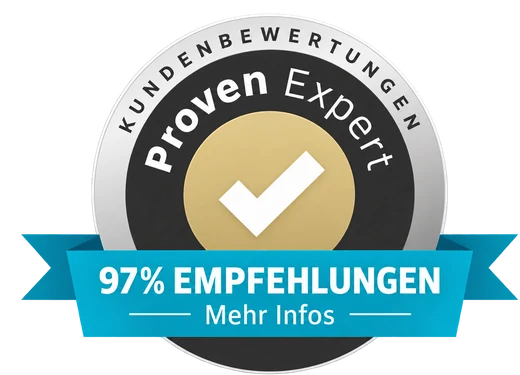 Auszeichnung: 97 Prozent Weiterempfehlung bei ProvenExpert